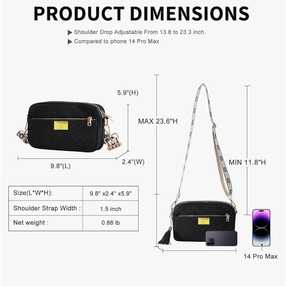 Black Crossbody Bag - Picture 3 of 8